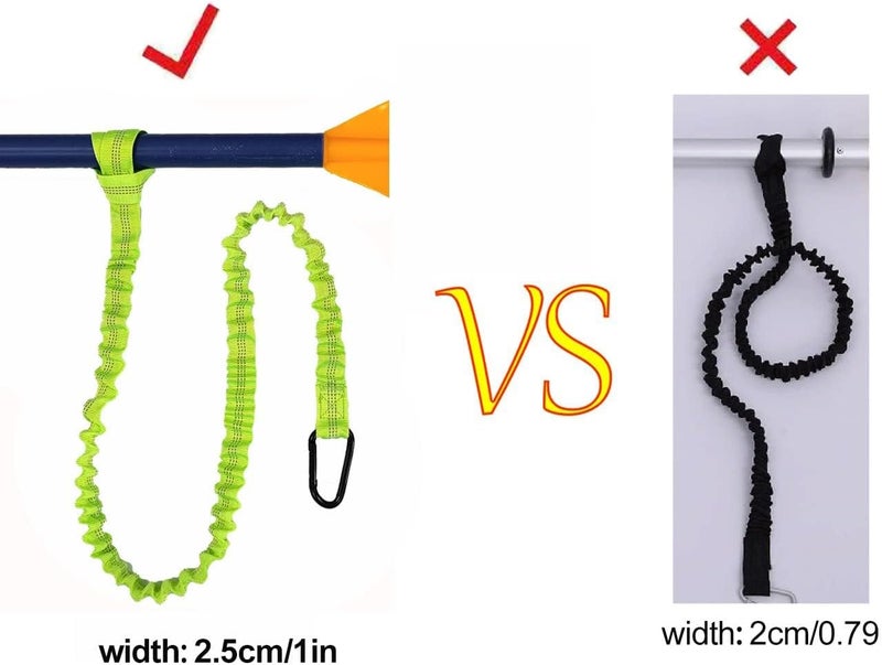 Lvsnro Paddle Leash Kayak Paddle Holder Tool Lanyard - 2 Pack Stretchable Paddle Strap with Carabiner Secure Leash Lanyard Rope for SUP Kayak Canoe Paddle Fishing Pole Rod - Image 3
